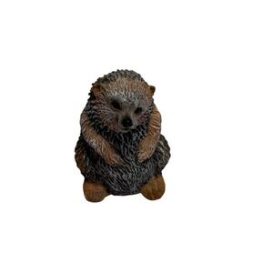 Youngs Inc Resin Hedgehog Figurine Miniature Woodland Animal Brown Tan Vintage